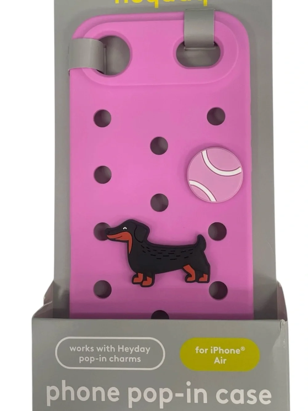 heyday Pink Pop-In Phone Case with Dachshund Charm